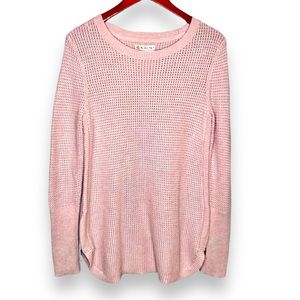 AKINI Womens Waffle Knit Side Zip Sweater Size Medium Light Mauve Pink Tunic